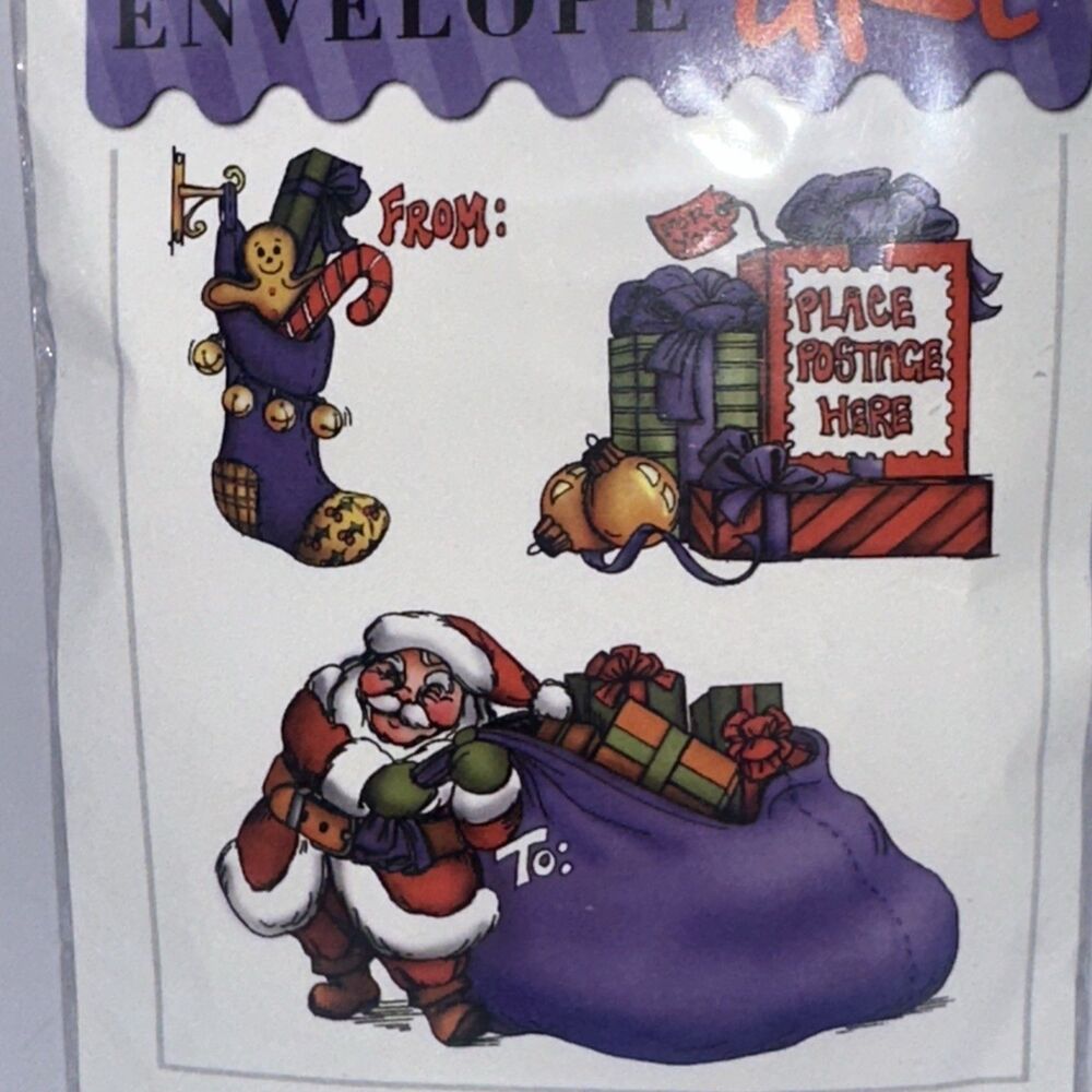 Art Impressions Christmas Stamp Set Envelope Art UM4001 EA1 Santa Postage to